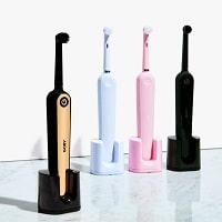 Different colored electric tooth brushes