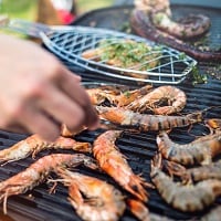 Cooking sea food on the grill