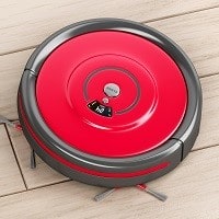 red robot vacuum